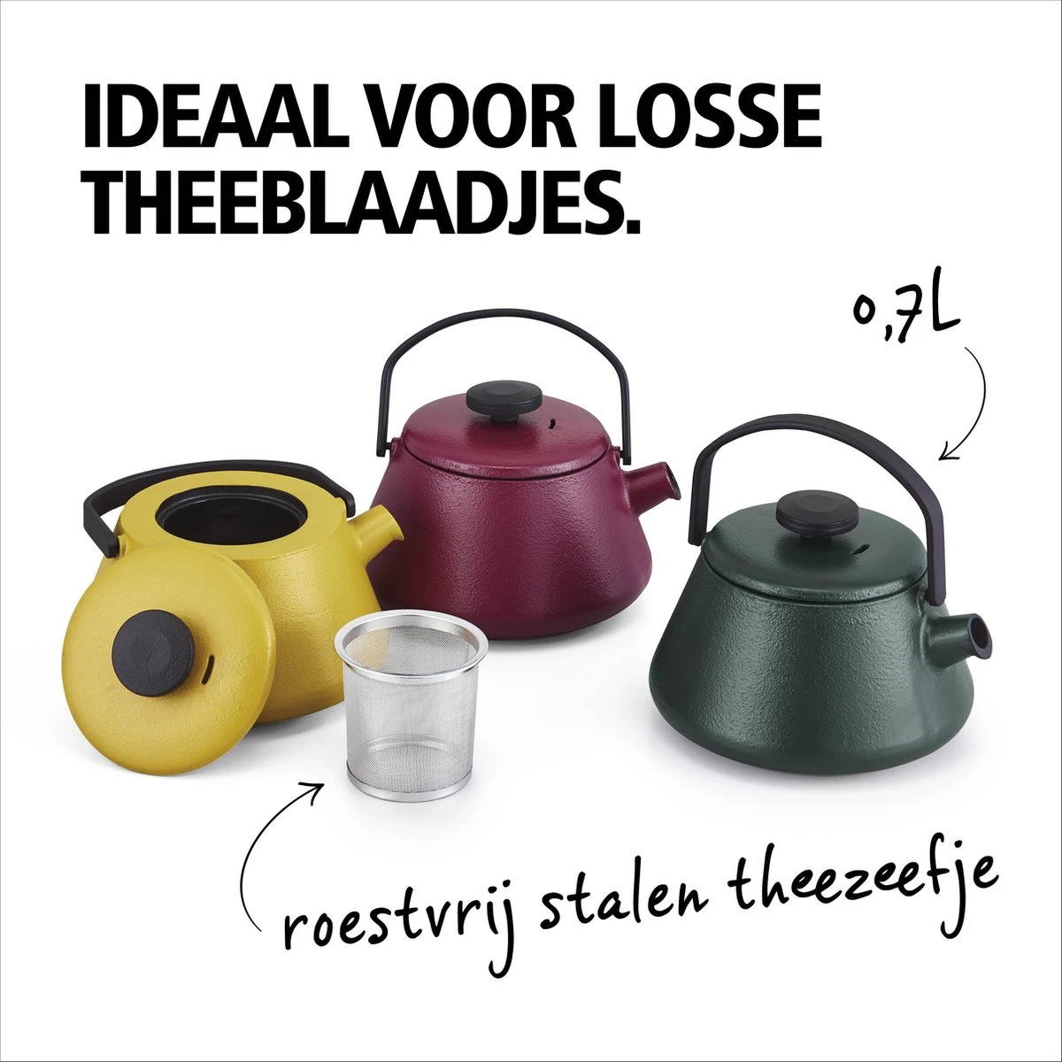BRABANTIA T-TIME Donkergroene Theepot - Gietijzer - 0,7 L - Inclusief Zeefje 6 BRABANTIA T-TIME Donkergroene Theepot - Gietijzer - 0,7 L - Inclusief Zeefje - Afbeelding 6