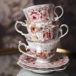 Clayre & Eef Kop En Schotel 200 Ml Roze Wit Porselein Rond Bloemen Servies Cadeau Voor Haar Cappuccino -Huishoudelijk Serviesgoed 1200x1200 1799