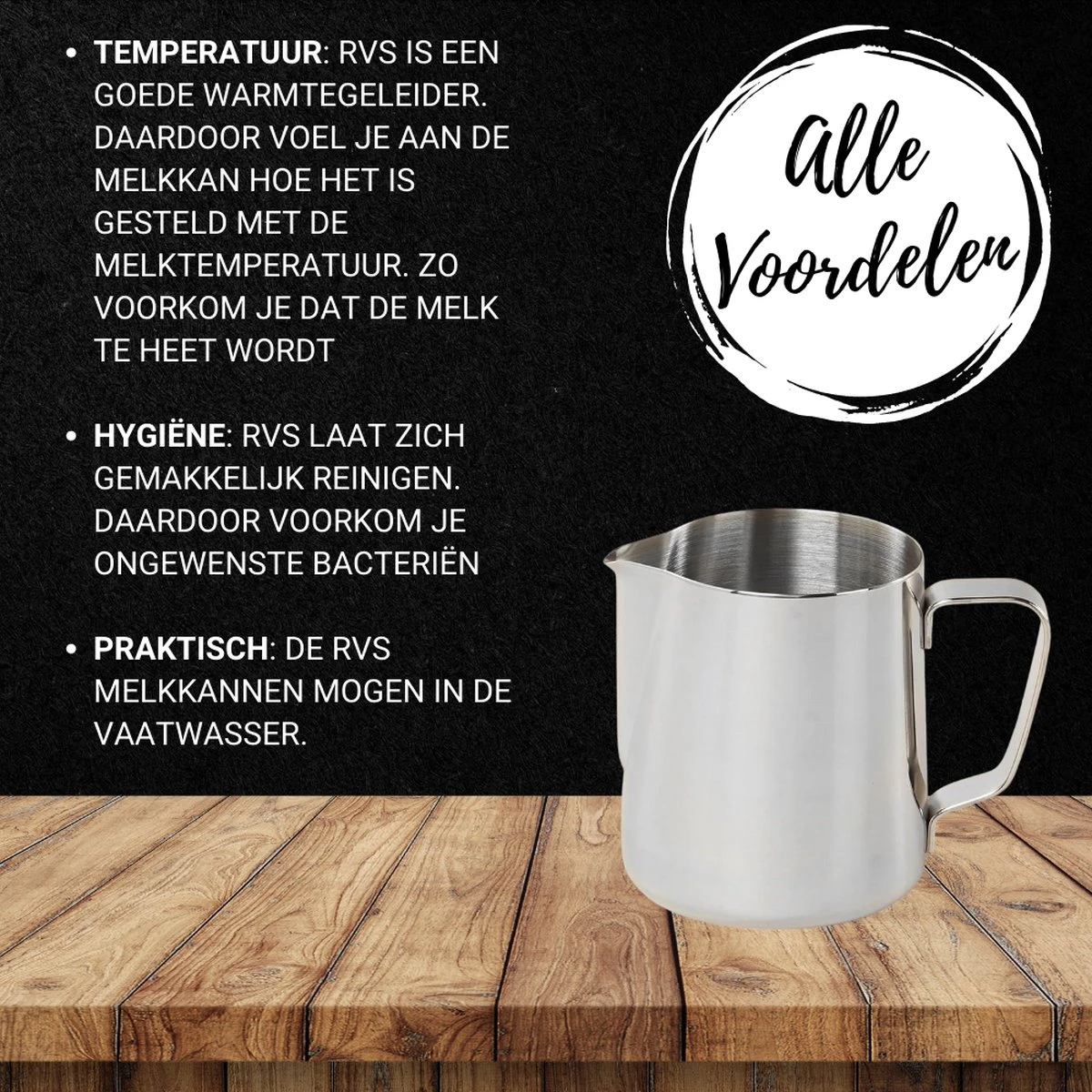 Merkloos Pazzo Goods - Melkkan - Melkkannetje Opschuim - Zilver - 350 Ml - Premium Kwaliteit - RVS - 4 Merkloos Pazzo Goods - Melkkan - Melkkannetje Opschuim - Zilver - 350 Ml - Premium Kwaliteit - RVS - - Afbeelding 4