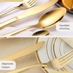 SensaHome - 20-Delige Bestek Set - Inclusief Mes/Vork/Lepel - 4 Personen - Goud 32 SensaHome - 20-Delige Bestek Set - Inclusief Mes/Vork/Lepel - 4 Personen - Goud -Huishoudelijk Serviesgoed 1200x1200 27