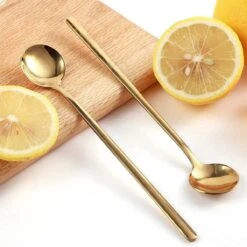 House Of Husk® Lange Theelepels Set - Latte Macchiato Lepels - Koffielepels - Theelepeltjes - RVS - 17cm - 6 Stuks - Goud -Huishoudelijk Serviesgoed 1200x1200 306