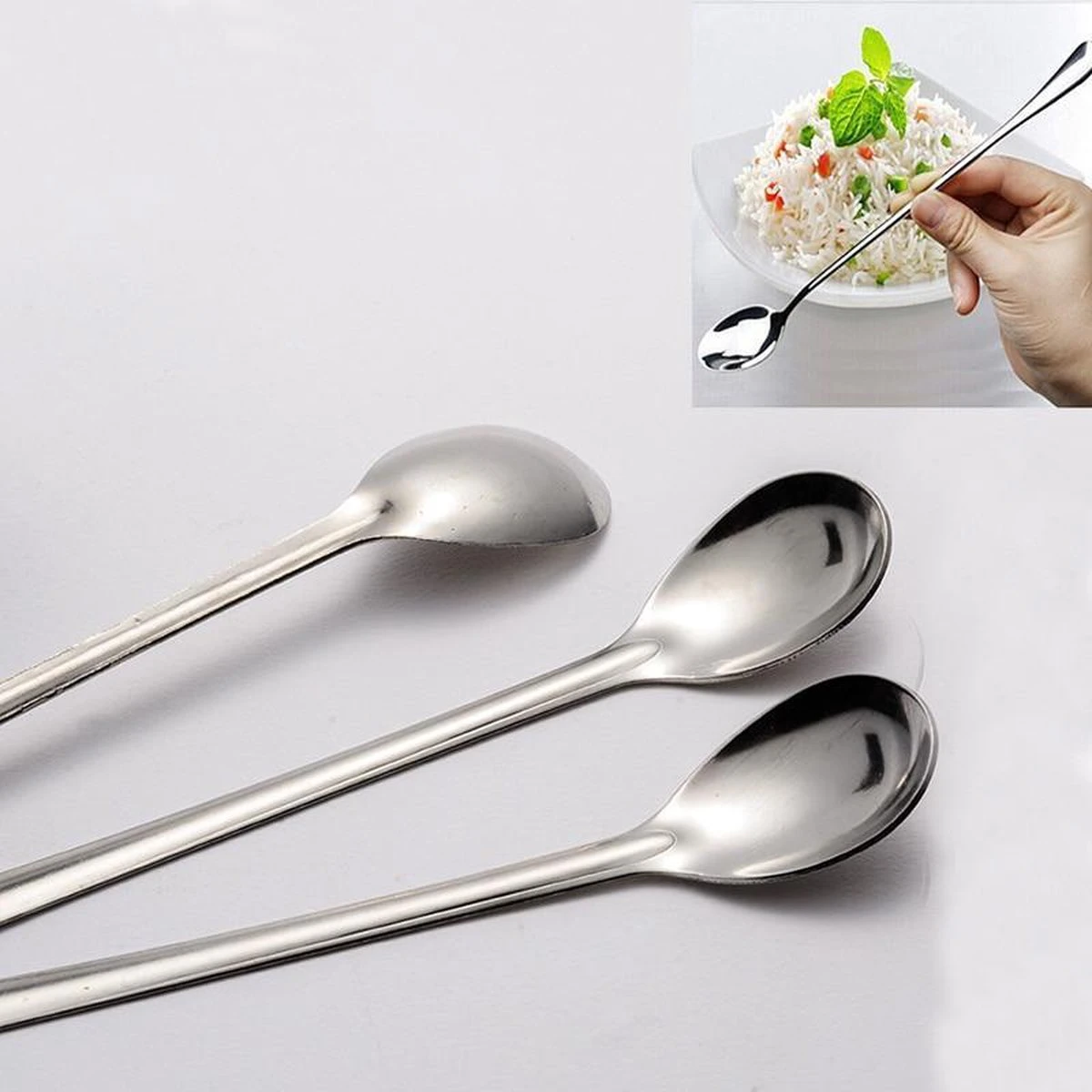 Latte Machiato Lepels – RVS Lange Yoghurt, Dessert Of Koffie Lepeltjes – KELERINO. - Set Van 12 Stuks 3 Latte Machiato Lepels – RVS Lange Yoghurt, Dessert Of Koffie Lepeltjes – KELERINO. - Set Van 12 Stuks - Afbeelding 3