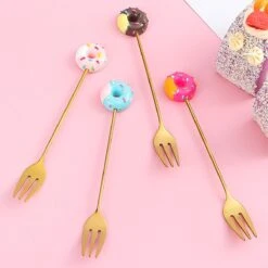 Gebaksvorkjes Donut Set Van 4 Taartvorkjes - Goud -Huishoudelijk Serviesgoed 1200x1200 409