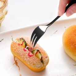 House Of Husk® Gebaksvorkjes - Dessertvorken - Taartvorkjes - Cocktailvorken - Klein Vorkjes - 12 Stuks - RVS - Zwart -Huishoudelijk Serviesgoed 1200x1200 412