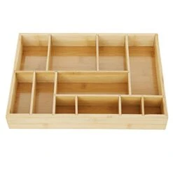 Merkloos Decopatent® Bestekbak - Lade Organizer - Besteklade - Bamboe - Hout - Bestek Bak Organizer Houder Voor Keukenla - Bestekcassette -Huishoudelijk Serviesgoed 1200x1200 435
