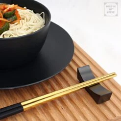 House Of Husk Chopsticks Set - Koreaanse Eetstokjes - Vaatwasserbestendig - RVS - 5 Paar - Duo Tone - Zwart Goud -Huishoudelijk Serviesgoed 1200x1200 44