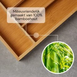 SCHOBERG Houten Bestekbak 34 Cm X 25 Cm X 5 Cm | Bamboe Enkele Keuken Bestekbak | Universele Bestekbak -Huishoudelijk Serviesgoed 1200x1200 472