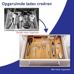 ACAZA Uitschuifbare Bestekbak In Bamboe Hout, Besteklade Met 7 Tot 9 Vakken, Ladeverdeler, Opbergbak, Bestekcassette, Verstelbaar -Huishoudelijk Serviesgoed 1200x1200 492