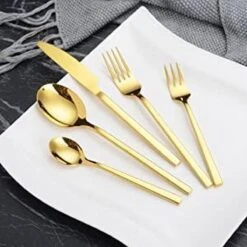 Cadeau 30-delige Gouden Zilverwerk Set Bestekset, Velaze 18/10 Roestvrijstalen Gebruiksvoorwerpen Service Voor 6 Personen Inclusief Dinerlepel, Diner Vork, Diner Mes, Dessertvork En Theelepel, Spiegel Gepolijst Ontwerp -Huishoudelijk Serviesgoed 1200x1200 56