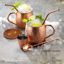 Luxe Moscow Mule Beker Set – Cocktail Set - Inclusief 2 Heerlijke Mule Recepten - Luxe Cadeau Man Vrouw - 500ml – Qwality -Huishoudelijk Serviesgoed 1200x1200 721