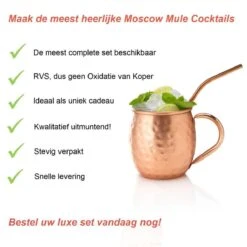 Luxe Moscow Mule Beker Set – Cocktail Set - Inclusief 2 Heerlijke Mule Recepten - Luxe Cadeau Man Vrouw - 500ml – Qwality -Huishoudelijk Serviesgoed 1200x1200 723