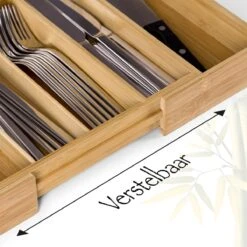 AWEMOZ Bestekbak – Bamboe Besteklade Uitschuifbaar – 5/7 Vakken - Bestekcassette - Bestekhouder Hout - Lade Organizer - Bestek Opbergen - 45 Cm Lang X 30-43 Cm Breed X 4 Cm Hoog -Huishoudelijk Serviesgoed 1200x1200 73