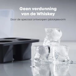 BarDeluxe® Whiskey Glazen - Whiskey Set - 4 Stuks - Whiskeyglazen - Whiskey Cadeauset - Handgemaakt - 100% Kristal - Whiskey Gift Set - Inclusief Unieke IJsblokjesvorm & Luxe Bewaardoos -Huishoudelijk Serviesgoed 1200x1200 781