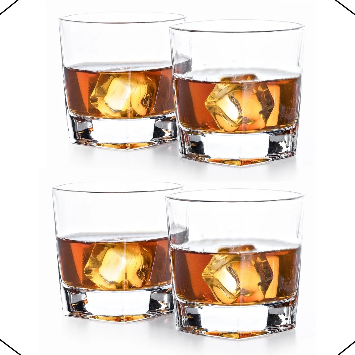 VDN Donella Whiskey Glazen Set Handgeblazen - 4 Whiskeyglazen – Tumbler - Loodvrij Kristal Glas 1 VDN Donella Whiskey Glazen Set Handgeblazen - 4 Whiskeyglazen – Tumbler - Loodvrij Kristal Glas