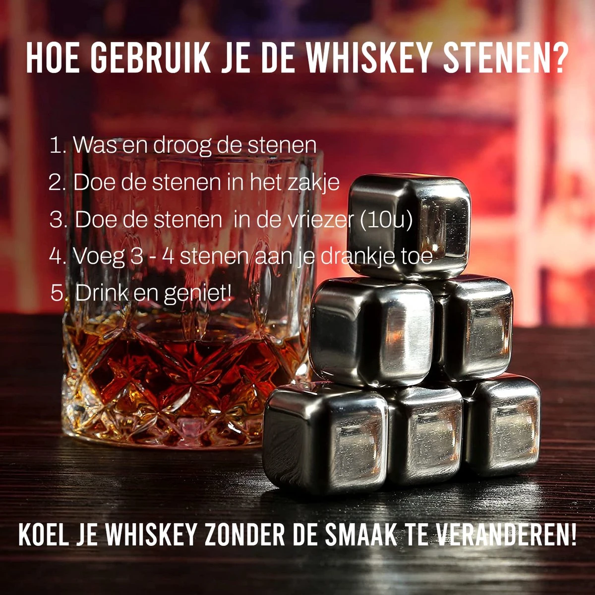 Whiskey Set 12 Delig Whisky Set - Met Glazen En Aluminium Stenen - Whisky Stones Set 2 Whiskey Set 12 Delig Whisky Set - Met Glazen En Aluminium Stenen - Whisky Stones Set - Afbeelding 2