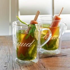 Riviera Maison Dubbelwandig Theeglas, Koffieglas Met Tekst - C'est Chaud Mug - Transparant - Glas 270 Ml - 1 Stuk -Huishoudelijk Serviesgoed 1200x1200 913