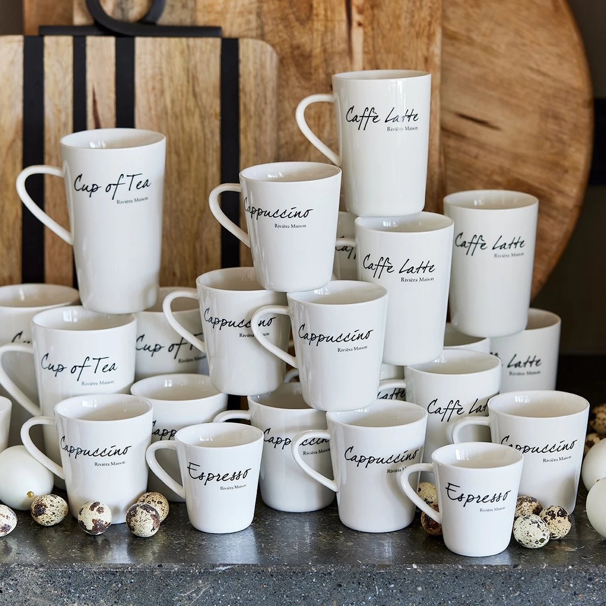 Riviera Maison Classic Cappuccino Mug - Cappuccino Kopjes - Porselein Mokken Set Van 2 - 200 Ml 4 Riviera Maison Classic Cappuccino Mug - Cappuccino Kopjes - Porselein Mokken Set Van 2 - 200 Ml - Afbeelding 4