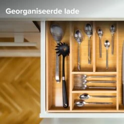 Coninx Bestekbak Bamboe 36CM Breed - Besteklade - Opbergbak - Duurzaam - Voor Laden Vanaf 47cm Diep -Huishoudelijk Serviesgoed 1200x1200 92