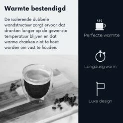 Powarkleen® - 250ml Set Met 6 Dubbelwandige Theeglazen - Theeglazen - Koffieglazen -Huishoudelijk Serviesgoed 1200x1200 923
