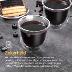 Dubbelwandige Theeglazen Koffieglazen - Cappuccino Glazen - Warme En Koude Dranken Mokken Dubbelwandig - 250 ML - Set Van 2 - VDN -Huishoudelijk Serviesgoed 1200x1200 962