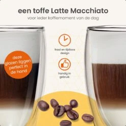 Goliving Dubbelwandige Koffieglazen - Koffiekopjes - Kopjes - Glazen - Theeglazen - Latte Macchiato - Cappuccino - Set Van 6 -Huishoudelijk Serviesgoed 1200x1200 989