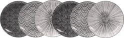 Tokyo Design Studio - Nippon Black Dessertborden 16 Cm (set Van 6)