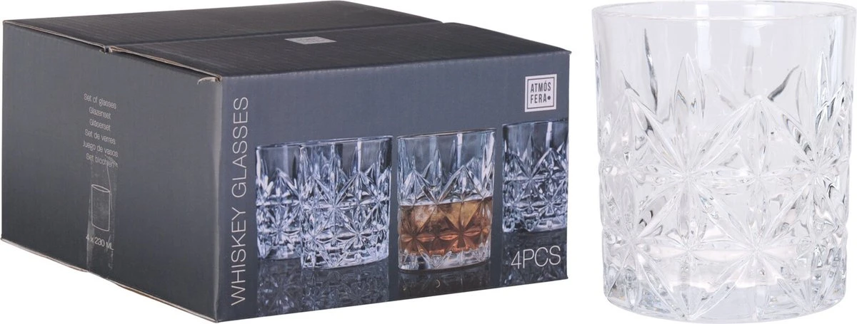Set Van 8x Stuks Whisky Drinkglazen 230 Ml - Whiskyglazen - Waterglazen 3 Set Van 8x Stuks Whisky Drinkglazen 230 Ml - Whiskyglazen - Waterglazen - Afbeelding 3