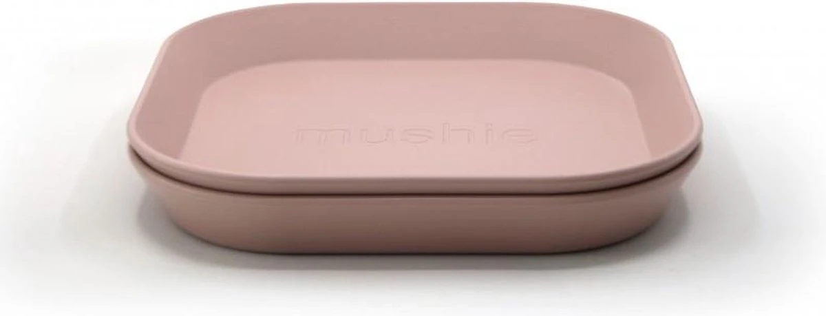 Mushie - Kinderservies Borden Vierkant (Set Van 2) - Borden - Sage 3 Mushie - Kinderservies Borden Vierkant (Set Van 2) - Borden - Sage - Afbeelding 3