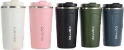 Koffiebeker To Go | Lekvrije Thermosbeker | Thermosfles | RVS Reisbeker | Dubbelwandige Travel Mug | 380 Ml | Blauw -Huishoudelijk Serviesgoed 1200x492