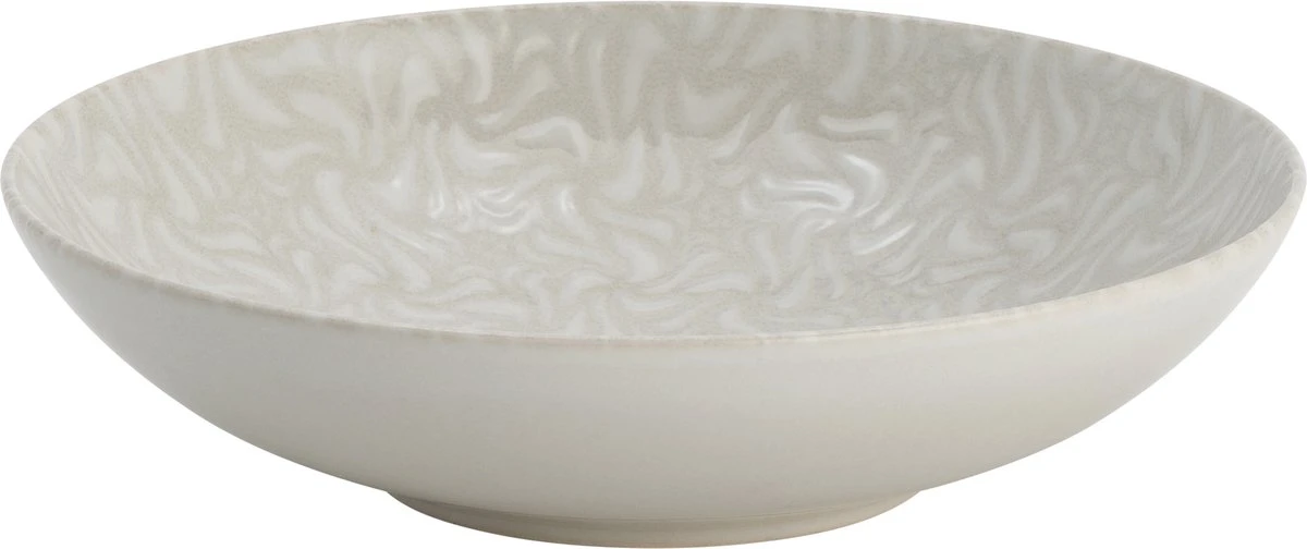 Lite-Body Hermes Pastabord - Set Van 8 Stuks - Ø 21 Cm - Aardewerk - Wit Relief Wave 4 Lite-Body Hermes Pastabord - Set Van 8 Stuks - Ø 21 Cm - Aardewerk - Wit Relief Wave - Afbeelding 4