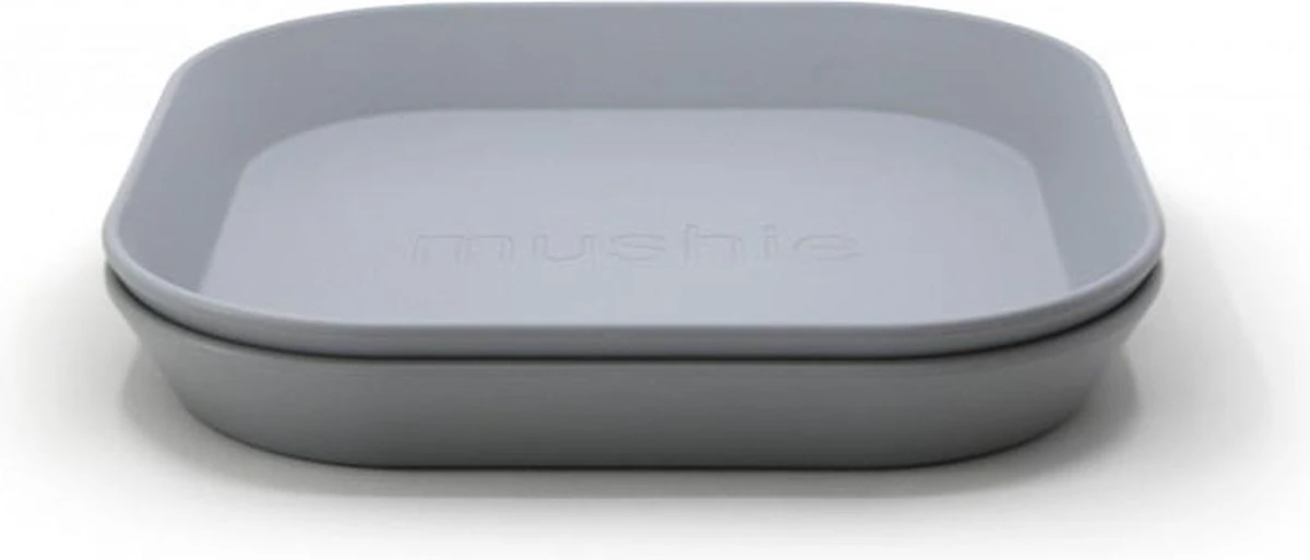 Mushie - Kinderservies Borden Vierkant (Set Van 2) - Borden - Sage 5 Mushie - Kinderservies Borden Vierkant (Set Van 2) - Borden - Sage - Afbeelding 5