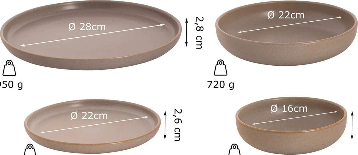 Palmer Serviesset Sandy Loam Stoneware 6-persoons 24-delig Grijs 11 Palmer Serviesset Sandy Loam Stoneware 6-persoons 24-delig Grijs - Afbeelding 11