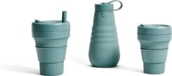 Stojo - Biggie Cup - 470 Ml - Herbruikbaar - Opvouwbaar - Groen -Huishoudelijk Serviesgoed 1200x532