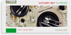 Magani - Zilveren Bestekset - Roestvrij Staal - 70-delig - Voor Acht Personen - PVD Coating 10 Magani - Zilveren Bestekset - Roestvrij Staal - 70-delig - Voor Acht Personen - PVD Coating -Huishoudelijk Serviesgoed 1200x590