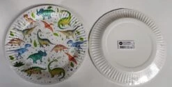 Kartonnen Bordjes Dino 23cm 8st - Wegwerp Borden - Feest/verjaardag/BBQ Borden / Dino Opdruk Van Verschillende Dino