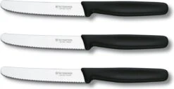 Victorinox Swiss Classic Tafelmessenset - 11cm - 3-delig - Zwart - Gekarteld - RVS En Kunststof -Huishoudelijk Serviesgoed 1200x615