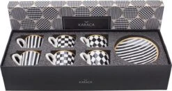 Karaca Chekers Set Van 6 Koffiekopjes 80 Ml -Huishoudelijk Serviesgoed 1200x637 1