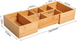 Verstelbare Lade Organizer - Voor Bestek/Keuken/Bureau/Make-Up/Accessoires – Uitschuifbare Lade Inzet Verdeler - Opbergbak Doos - Verstelbaar In 5 Of 7 Compartimenten - Duurzaam Bamboe Hout -Huishoudelijk Serviesgoed 1200x639 2