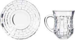 Set Van 8x Stuks Marokkaanse Theeglazen Inclusief Schotel 125 Ml - Theekopjes/koffiekopjes Van Glas - Kop En Schotel Transparant -Huishoudelijk Serviesgoed 1200x649