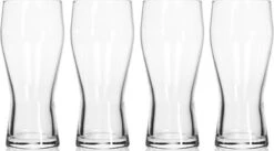 Merkloos 4x Bierglazen 370 Ml - Glas Voor Bier 4 Stuks
