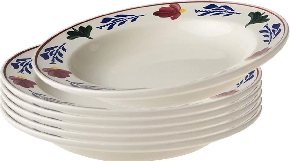 Boerenbont Bord Diep Ø22 Cm 6 Stuks 1 Boerenbont Bord Diep Ø22 Cm 6 Stuks