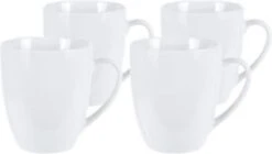 Excellent Houseware Set Van 4x Stuks Bekers/mokken Wit 380 Ml Van Porselein - Melkbekers -Huishoudelijk Serviesgoed 1200x682 1