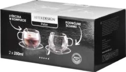 Affekdesign - Dubbelwandige Glazen Met Schotel & Lepel - 250 Ml - Set Van 2 - Koffieglazen - Theeglas - Cappuccino Glazen - Latte Macchiato Glazen - Glas -Huishoudelijk Serviesgoed 1200x683