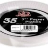 DID 35x Witte Bordjes Van Karton Rond 18 Cm - Wegwerpborden Van Karton - Feestbordjes - Feestartikelen Tafeldecoratie