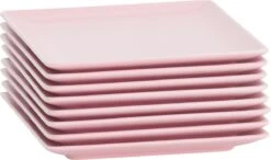 Lite-Body Hermes Gebaksbordjes - Set Van 8 Stuks - Ø16 Cm - Roze Mat -Huishoudelijk Serviesgoed 1200x709