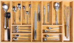 Grote Bestekbak Bamboe 81x47CM - Coninx Besteklade - Opbergbak - Duurzaam - Bamboe - Voor Laden Vanaf 47cm Diep -Huishoudelijk Serviesgoed 1200x711