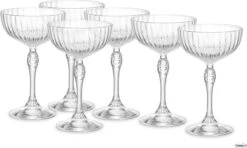 Bormioli Rocco America's Cocktail Martini Glazen - 22 Cl - 6 Stuks - Champagneglazen - Coupe - Kristalglas - Vaatwasserbestendig -Huishoudelijk Serviesgoed 1200x720