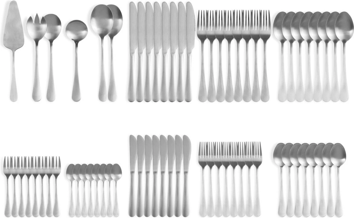 Magani - Zilveren Bestekset - Roestvrij Staal - 70-delig - Voor Acht Personen - PVD Coating 1 Magani - Zilveren Bestekset - Roestvrij Staal - 70-delig - Voor Acht Personen - PVD Coating