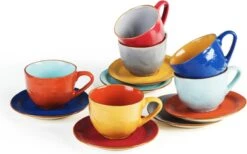 Vivi Oggi - Koffiekopjes Set Van 6 - Ø 9cm - Cappuccino - Kop En Schotel - 150 Ml - Italië -Huishoudelijk Serviesgoed 1200x746 1