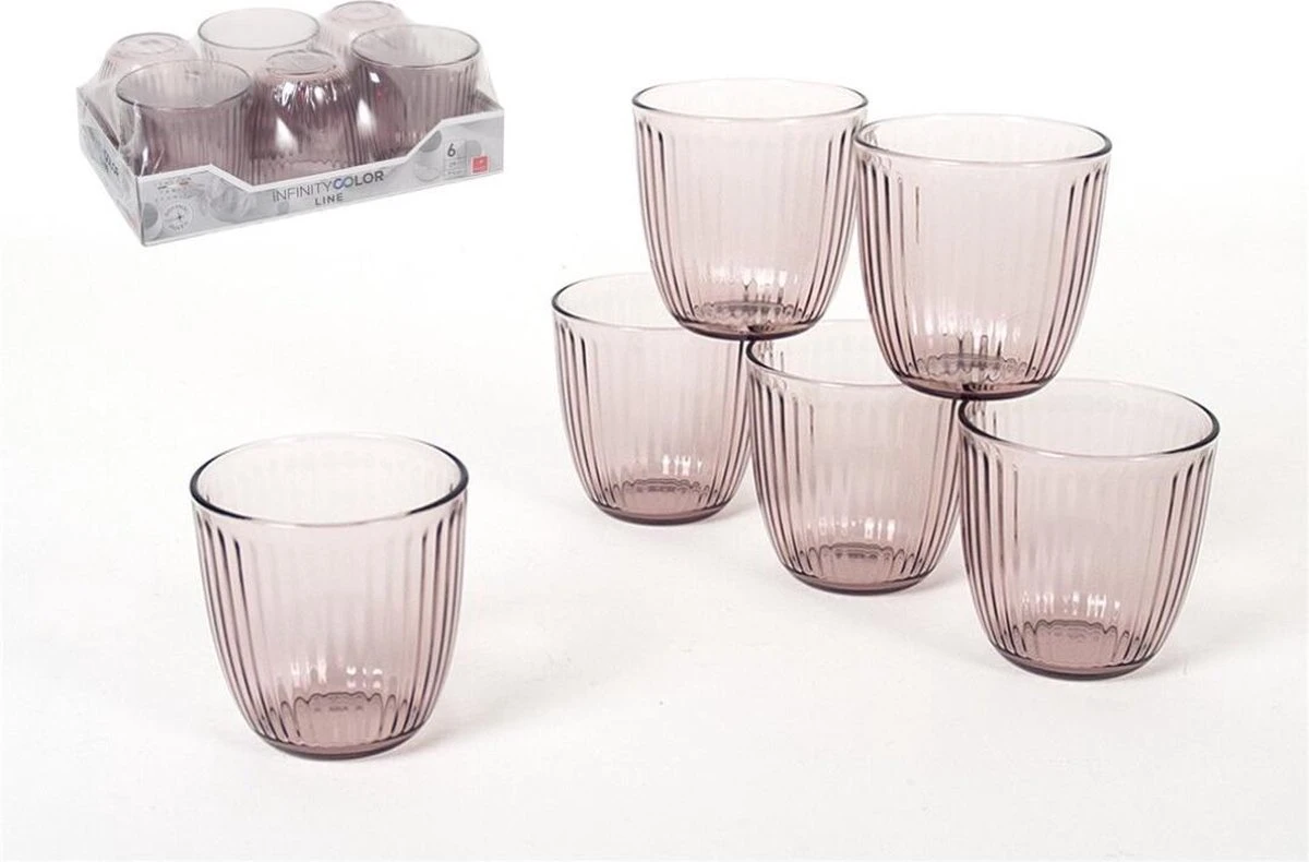 Bormioli Rocco Glazen Infinity Color - Waterglazen 6 Stuks 290ml Roze 2 Bormioli Rocco Glazen Infinity Color - Waterglazen 6 Stuks 290ml Roze - Afbeelding 2